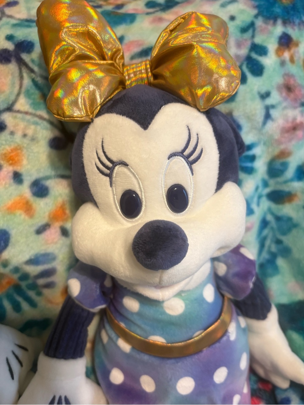 Disney Minnie Mouse Plush — Navy, White & Gold Accents